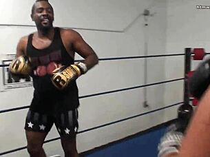 Male faces female in mixed boxing spar with fiesty feminista
