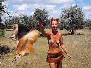 Shy Aboriginal In Outdoor Dance