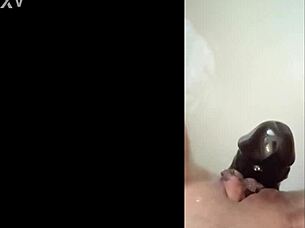 my shaved pussy feels amazing sliding up and down on this nice dildo for ultimate pleasure