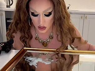 Wild Crossdresser Iskra Delivers Amazing Cumshot