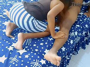 Hey, why not fuck this sleeping Indian slut bhabhi sharing the bed with tight pussy creampie?