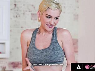 All Girl Massage turns into wild tribbing and face sitting during erotic interracial threesome with oiled bodies