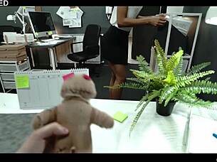 Whoa, slutty boss Lia Lin gets turned into a voodoo doll by her employee - total humiliation with squirting everywhere in the office 😱💦