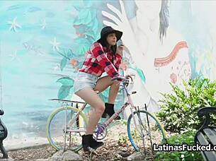 Oh yeah, check out this Latina teen with bubble butt riding that hard cock wildly.