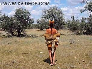 Shy Aboriginal In Outdoor Dance