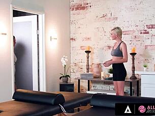 All Girl Massage turns into wild tribbing and face sitting during erotic interracial threesome with oiled bodies