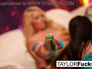 Retro beauties explore desires, fingering passionately in steamy lesbian encounter.