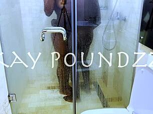 A couple enjoys passionate doggystyle fucking in the shower with big ass and monster cock action