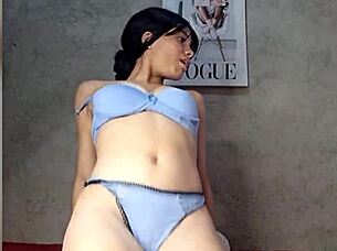 What a cute Colombian prostitute showing off her sexy lingerie and tight spot!
