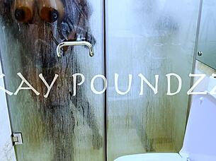 A couple enjoys passionate doggystyle fucking in the shower with big ass and monster cock action