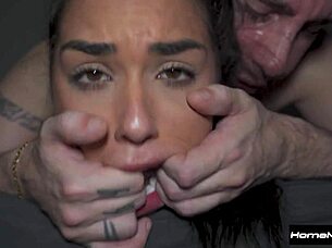 Eye Rolling Orgasm Shakes Petite Teen in Rough Cowgirl Ride