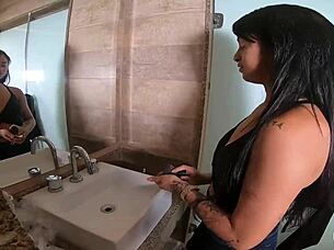 lunna real tattooed latina amateur preps for intense ass fucking session