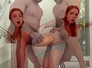 cute redhead wife fucked hard with deepthroat and cowgirl while cleaning house