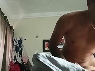 Intensely destroying curvy submissive young Latina amateur's ass with dirty spanking and big tits play