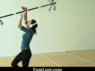 stepdaddy with face mask sneaks into room to connect with young woman 18+