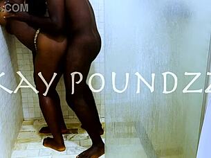 A couple enjoys passionate doggystyle fucking in the shower with big ass and monster cock action