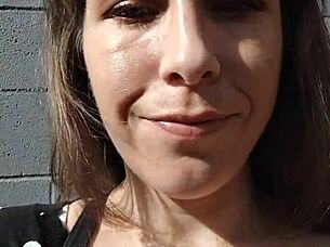 Kelly Kendricks Smokes Cigarettes In The Sun With Lots Of Cleavage