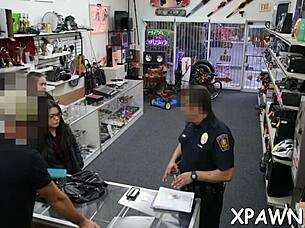 Reality Sex Scene Featuring Sloppy Blowjob and Rough Fucking in European Shop with Amateur Slut Sucking Cock