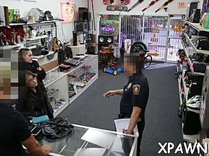 Reality Sex Scene Featuring Sloppy Blowjob and Rough Fucking in European Shop with Amateur Slut Sucking Cock