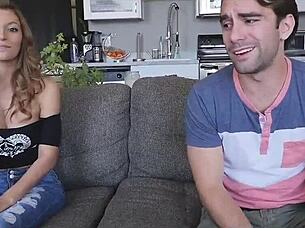 Bound long hair model endures extreme hardcore punish fuck in brutal threesome with anal and group assfucking from the flat