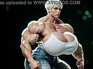 Hey, how massive will Abigail Arcane's muscles get in this huge bodybuilder fetish growth?