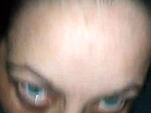 White milf eagerly bobs on that slim cock.