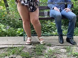 hot nectar drips from her wet pussy right outside in sexy miniskirt flashing