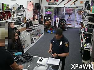 Reality Sex Scene Featuring Sloppy Blowjob and Rough Fucking in European Shop with Amateur Slut Sucking Cock