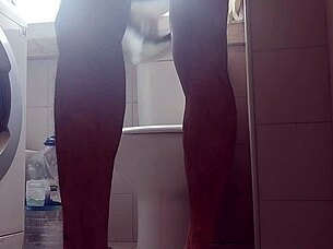 This guy was shaving his monster cock when he suddenly spit out a ton of milk everywhere