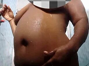 Plump Woman Teases To Squirting Climax In Steamy Shower