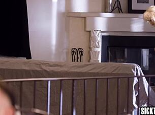 first hardcore fucking session at home with ivy wolfe riding seth gamble's big dick cowgirl style