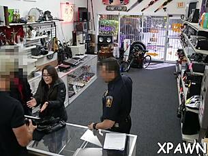 Reality Sex Scene Featuring Sloppy Blowjob and Rough Fucking in European Shop with Amateur Slut Sucking Cock