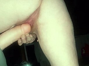 Dildo riding solo masturbation with toys for horny milf in intense action