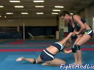 tattooed babe wrestling with lovely teen 18+ muff diving and cunilingus 😏