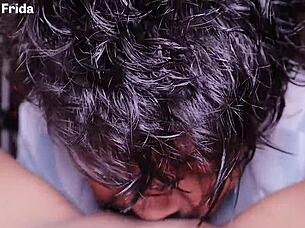 sexy slut gets her huge ass and cute latina pussy eaten out in pov