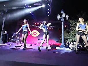 Hey, check out this Tokyo dance troupe's high-end performance with beautiful female cop temptation