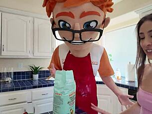 Petite Brunette Eva Generosi Sucks Big Cock And Swallows Cum