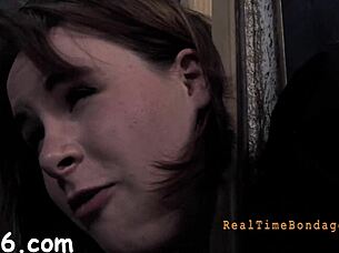 Bound babe endures zealous whipping and hardcore fucking with cock sucking in pov.