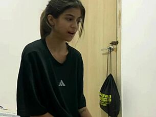 Why does this horny stepsister crave my cock while our parents sleep—full story of tanned Colombian goddess in lingerie spitting and kissing?