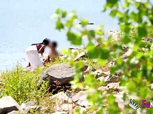 Voyeur Natalii Quinn Hunts Cock in Madrid Reservoir for Rough Outdoor Fucking and Cum