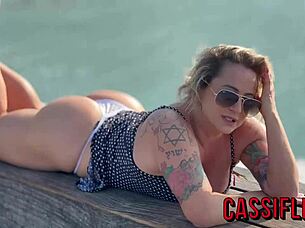 Big clit blonde milf gets ass licked and fucked hard. Interracial action leads to cum in mouth in car doggystyle.