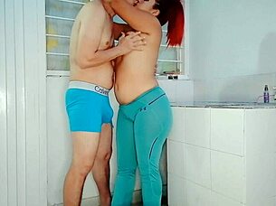 juicy redhead slut swallows cum after huge cock fucking in missionary