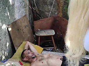 Oh man, the hot Brazilian Tiffany Montavani hooked up with a street guy in the garden and he cleverly fucked her ass too