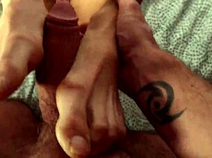 POV footjob squirt!