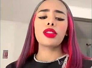 Black babe plays with toys in solo session