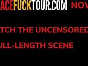 Tiny 18yo latina gets her face fucked hard by a big fat cock, drooling and gagging everywhere.