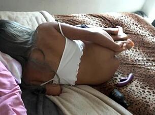 hey, i sneak into the room and end up fucking this horny mexican babe's tight ass after catching her recording