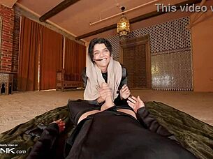 hey check out vr conk with brunette chani riding huge cock in dune cosplay parody