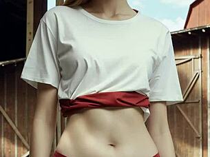 lingerie models chilling on the farm 😊