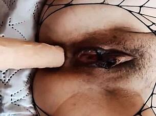 Double masturbation leads to intense doggy style assfucking close up.